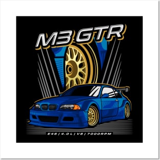 BMW M3 GTR BLUE Posters and Art